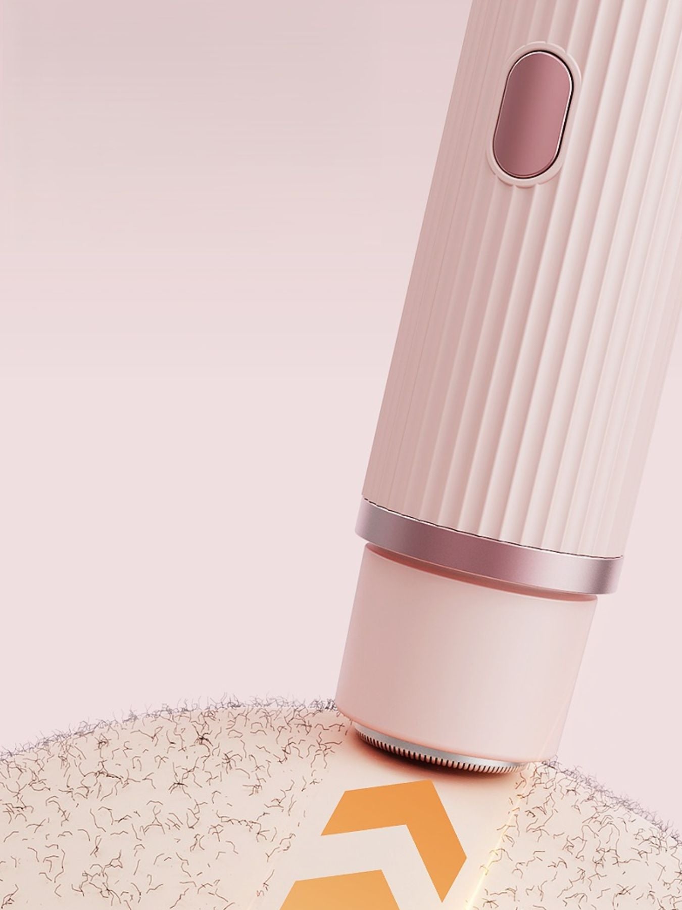 Blush pink portable hair removal epilator from Trendsi, compact design with multiple attachments for easy at-home hair removal.