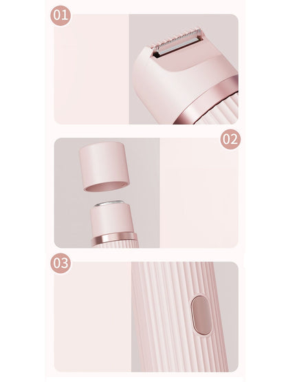 Blush pink portable hair removal epilator by Trendsi, compact and easy to use for quick hair removal at home or on the go.