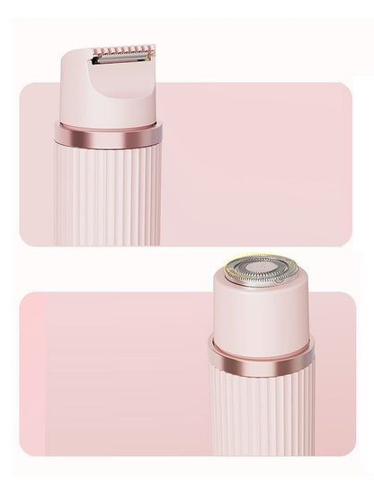 Blush pink portable hair removal epilator from Trendsi, compact design with multiple attachments for easy at-home use.