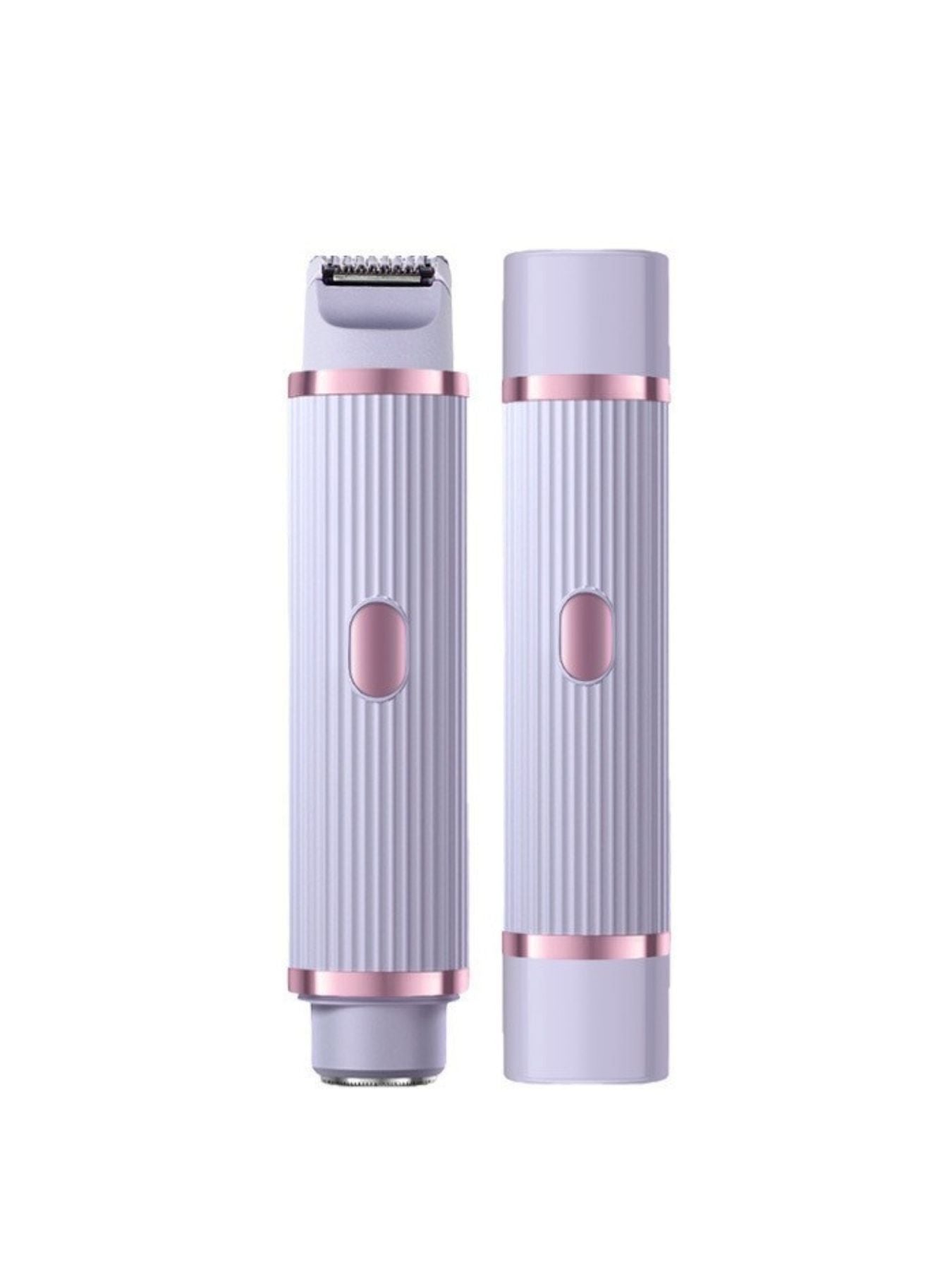 Blush pink portable hair removal epilator from Trendsi, compact design with multiple attachments for effective hair removal.