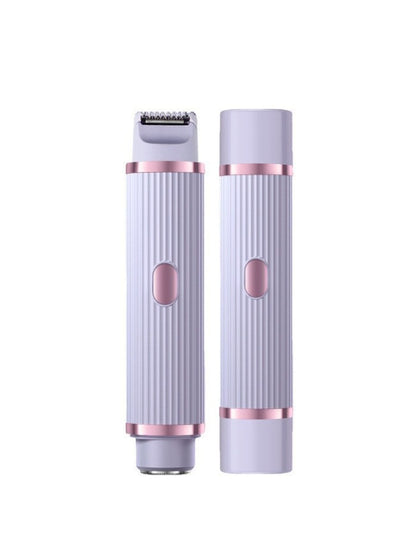 Blush pink portable hair removal epilator from Trendsi, compact design with multiple attachments for effective hair removal.