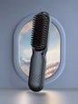 Blush pink portable heated straightening comb by Trendsi, compact styling tool with teeth for straightening hair on the go.