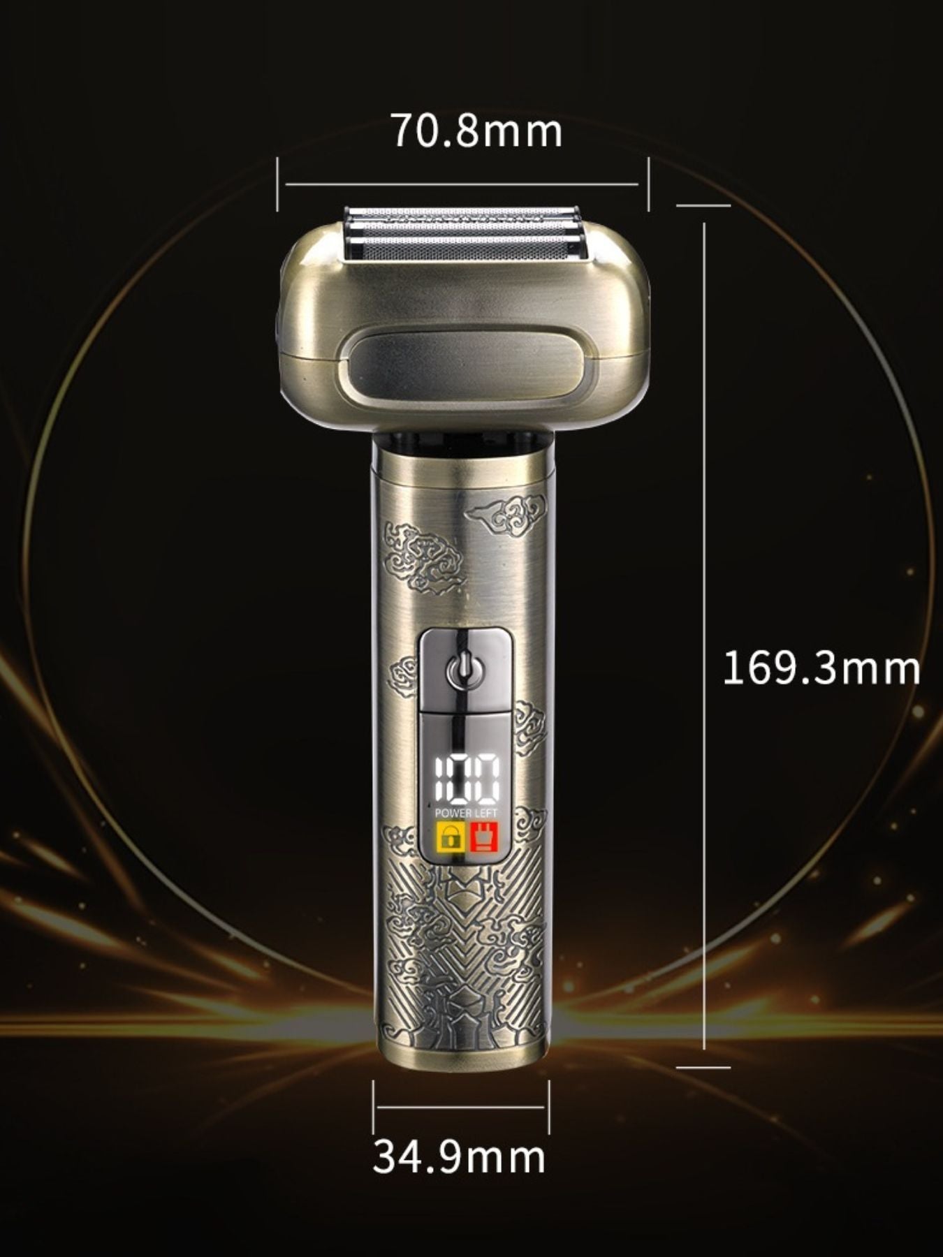Trendsi portable electric shaver with brass finish, compact design, and one-size for easy grooming and travel use