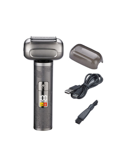 Trendsi portable electric shaver with brass finish, compact design, and ergonomic handle for easy grooming.