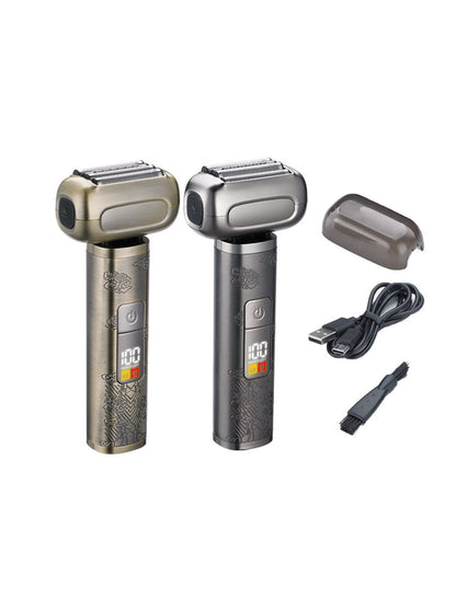 Trendsi portable electric shaver with brass finish, compact design, and one-size ergonomic grip for easy grooming.
