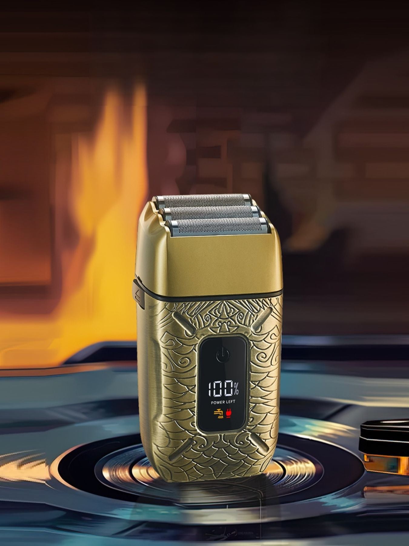 Trendsi waterproof electric shaver with brass body, one-size design, suitable for dry and wet shaving.