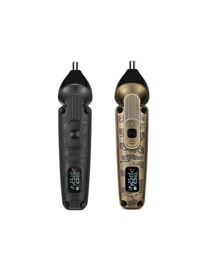Brass LED display hair clipper from Trendsi with adjustable blades and ergonomic design for precise grooming.
