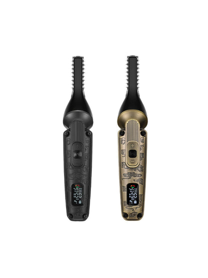Brass LED display hair clipper from Trendsi with adjustable blades and ergonomic design for precise grooming.