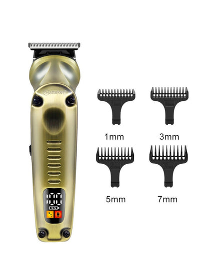 Trendsi professional cordless hair clipper with brass construction, showing a sleek, ergonomic design for precise hair cutting.