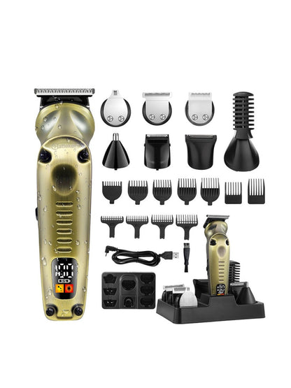 Trendsi professional cordless hair clipper with brass body, showcasing a sleek, modern design for precise hair cutting.