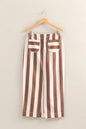 Brown and cream striped maxi skirt with pocket detail from HYFVE, featuring a flowy design and comfortable fit.