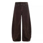 Men's wide-leg corduroy pants in brown from Trendsi, featuring a relaxed fit and textured fabric.