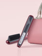 Burgundy Trendsi heated straightening comb with North American plug, showcasing its sleek design and ceramic heating plates.