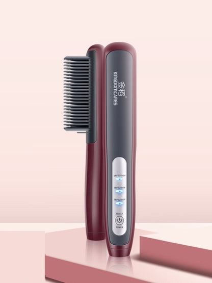 Trendsi heated straightening comb in burgundy with North American plug, designed for easy hair styling and straightening.