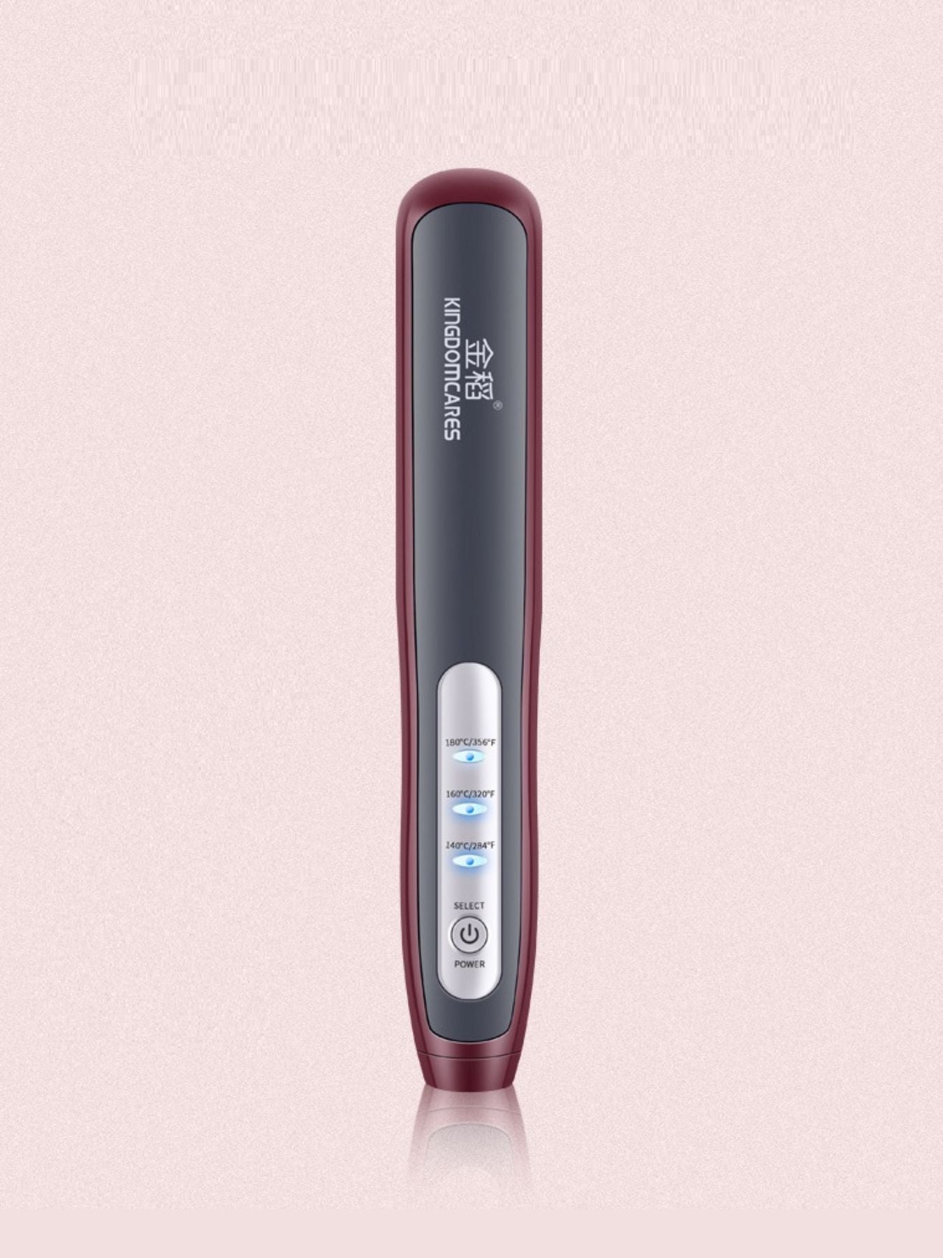 Trendsi heated straightening comb in burgundy with North American plug, designed for easy hair styling and smoothing.