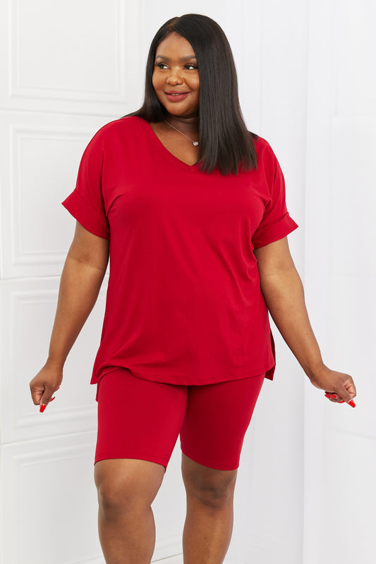 Zenana Burgundy full-size brushed lounge set from Quiet Moments collection, soft and comfortable sleepwear by Trendsi.