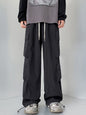 Men's plus size loose fit cargo pants by Trendsi in camel color with drawstring waist and multiple cargo pockets