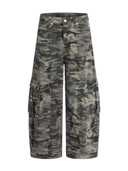 Men's camouflage cargo pants by Trendsi featuring multiple pockets, relaxed fit, and classic camo print for casual wear.