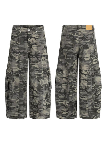 Men's camouflage cargo pants by Trendsi featuring multiple pockets and a relaxed fit, ideal for casual and outdoor wear.