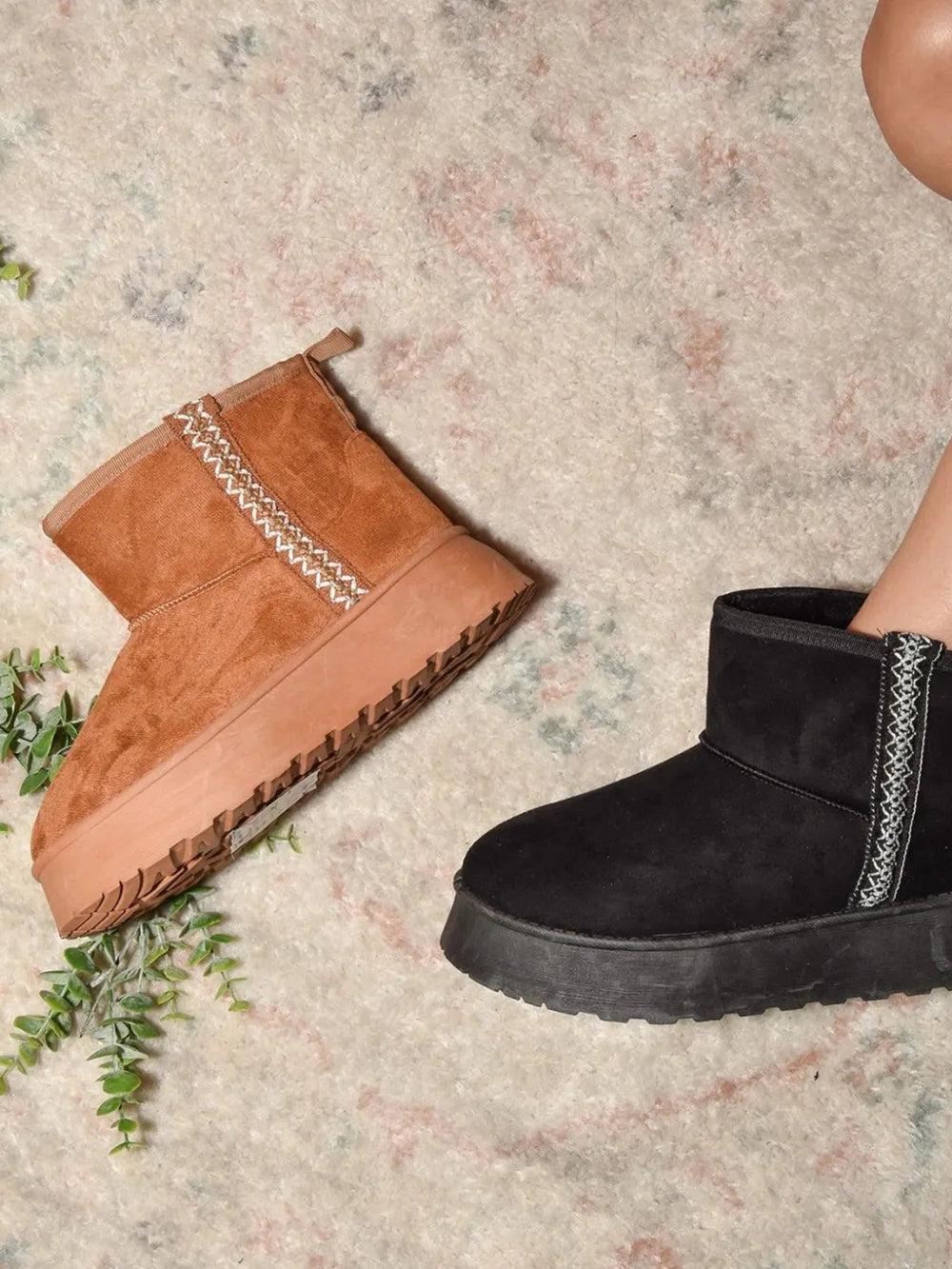 Caramel Wild Diva round toe platform boots with chunky sole and stylish design, perfect for trendy fashion statements.