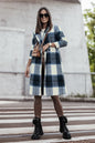 Trendsi double take pink plaid button-up coat with lapel collar, full size, stylish and warm outerwear for women.