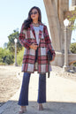 Pink plaid button-up coat with lapel collar and full size fit, by Trendsi, featuring a stylish double-take design.