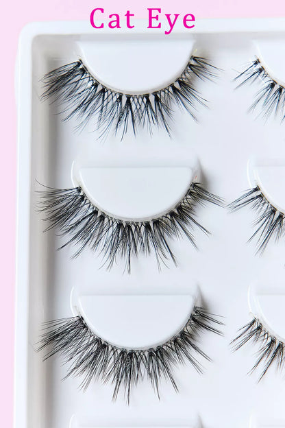 Trendsi SO Pink Beauty faux mink eyelashes in cat-eye style, 5 pairs of natural-looking, lightweight false eyelashes.