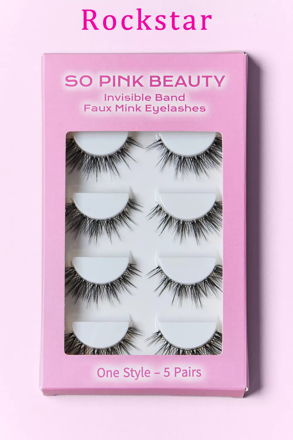 Trendsi SO PINK BEAUTY faux mink eyelashes, cat-eye style, five pairs of natural-looking false eyelashes for a dramatic eye look