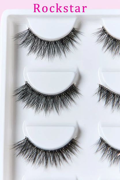 Trendsi SO Pink Beauty faux mink eyelashes in cat-eye style with 5 pairs, natural and voluminous for a bold eye look.
