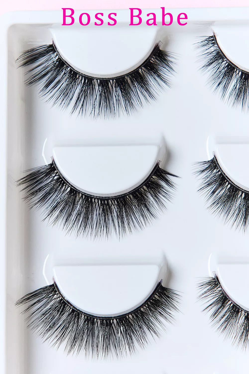 Trendsi SO Pink Beauty faux mink eyelashes in cat-eye style, 5 pairs of natural-looking false eyelashes for a glamorous look.