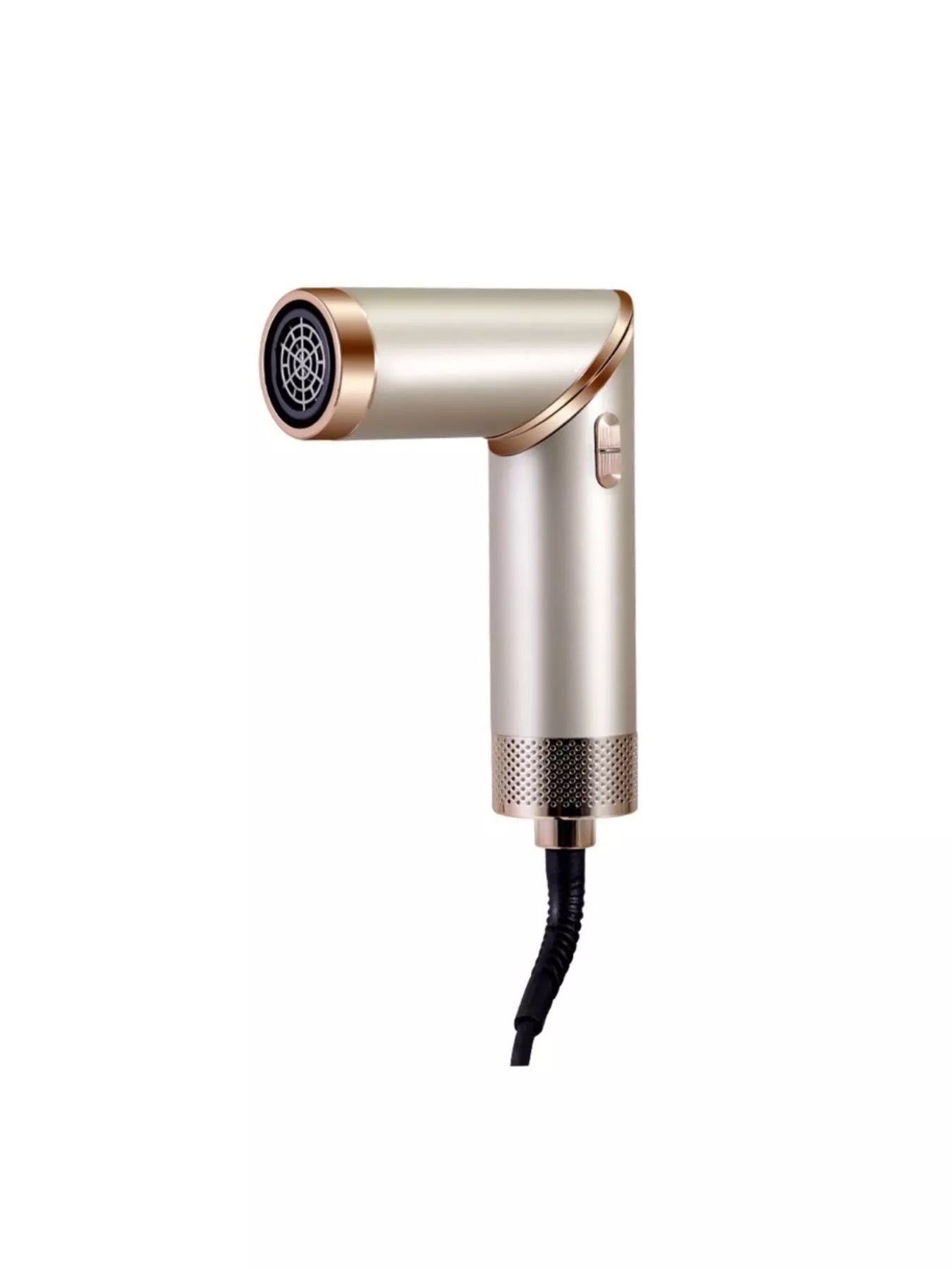 Trendsi multifunctional hot air dual-use curling iron and folding hair dryer, champagne color with European plug, compact design