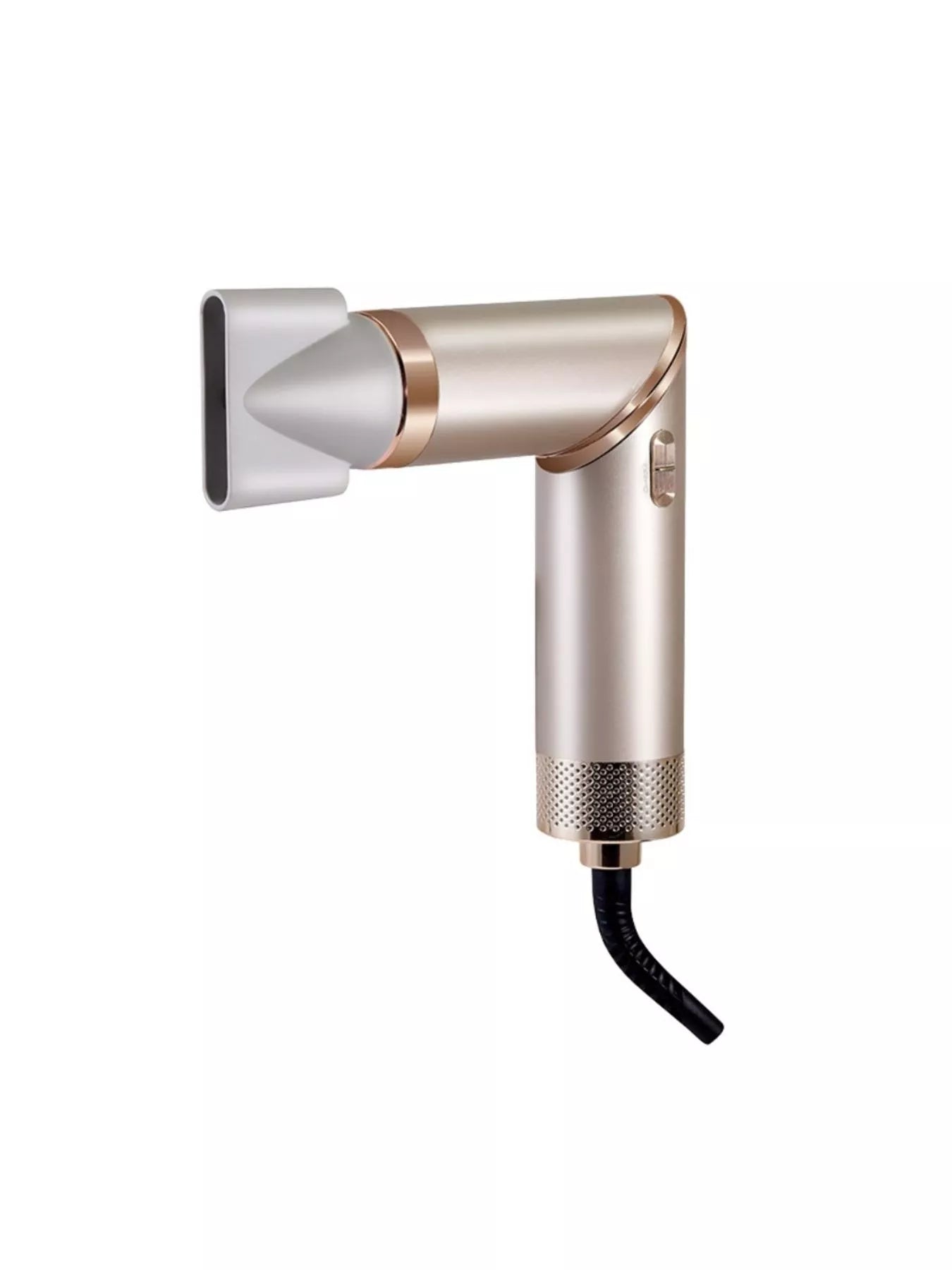 Trendsi multifunctional hot air dual-use curling iron and folding hair dryer in champagne color with European plug design.