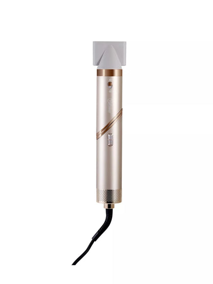 Trendsi multifunctional hot air curling iron and folding hair dryer with champagne finish, dual-use styling tools with European plug