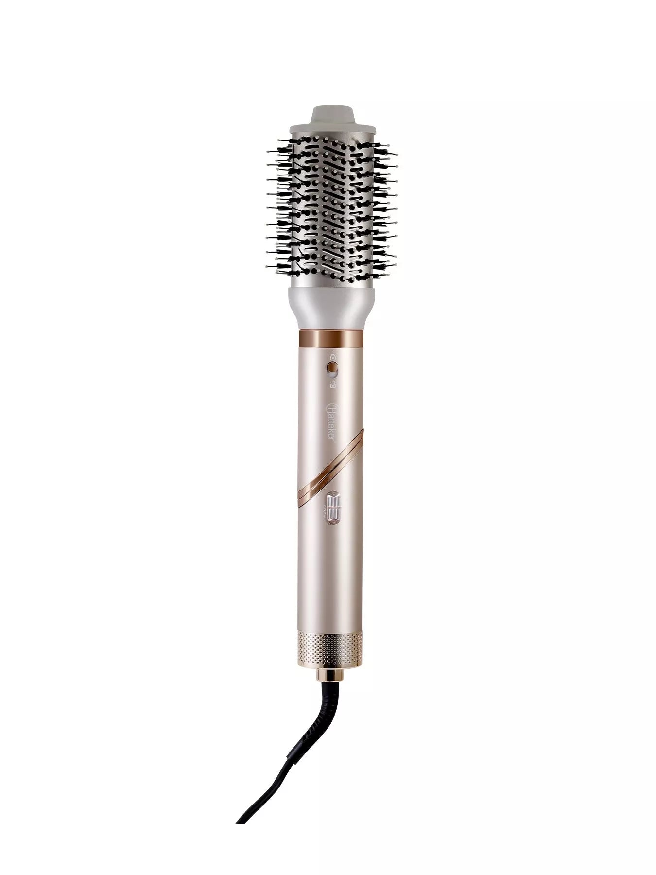 Trendsi multifunctional hot air dual-use curling iron and folding hair dryer, champagne-colored with European plug for versatile styling