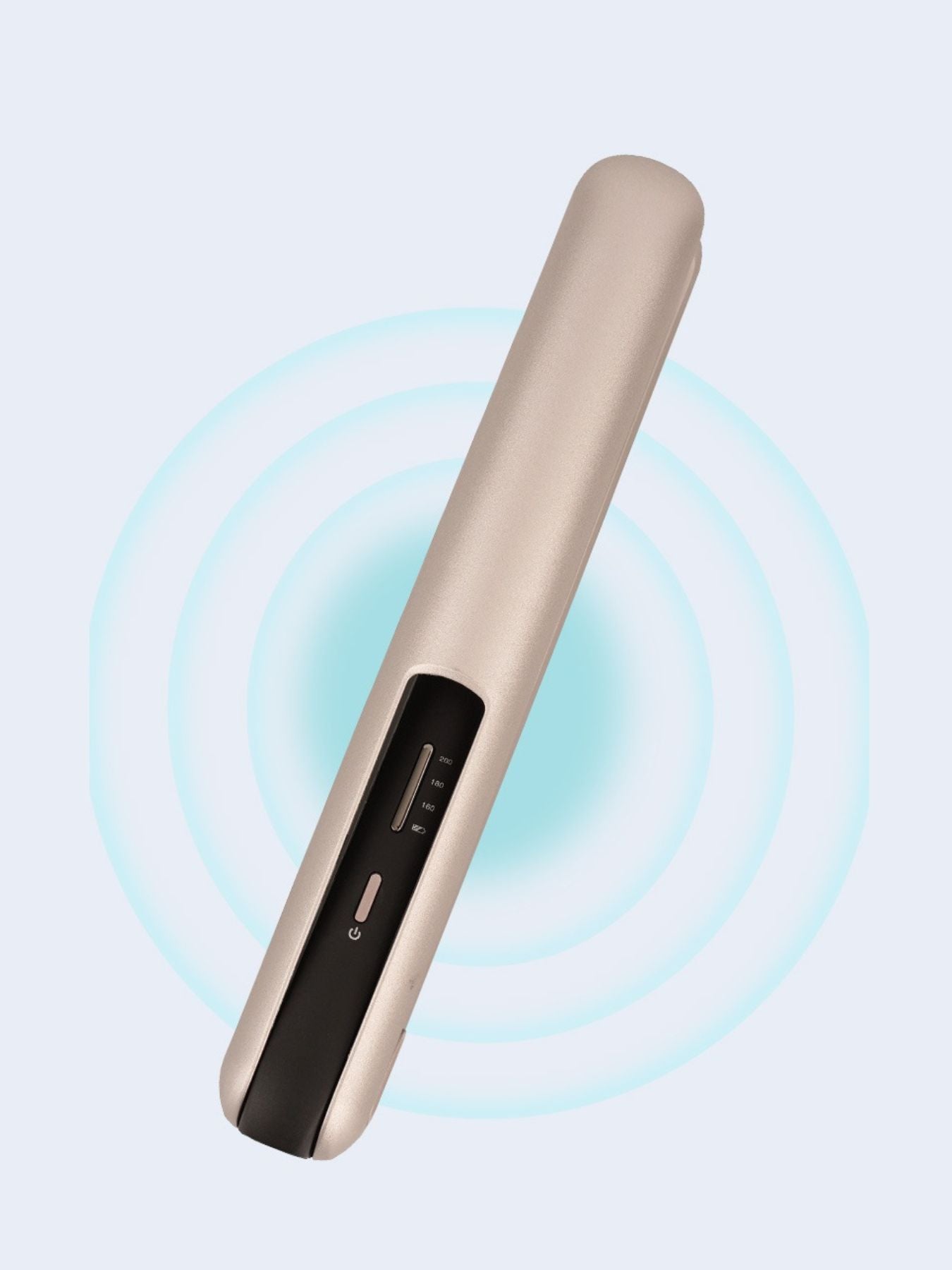 Champagne gold Trendsi ceramic curling iron with fast heating and one-size barrel for creating smooth, styled curls.