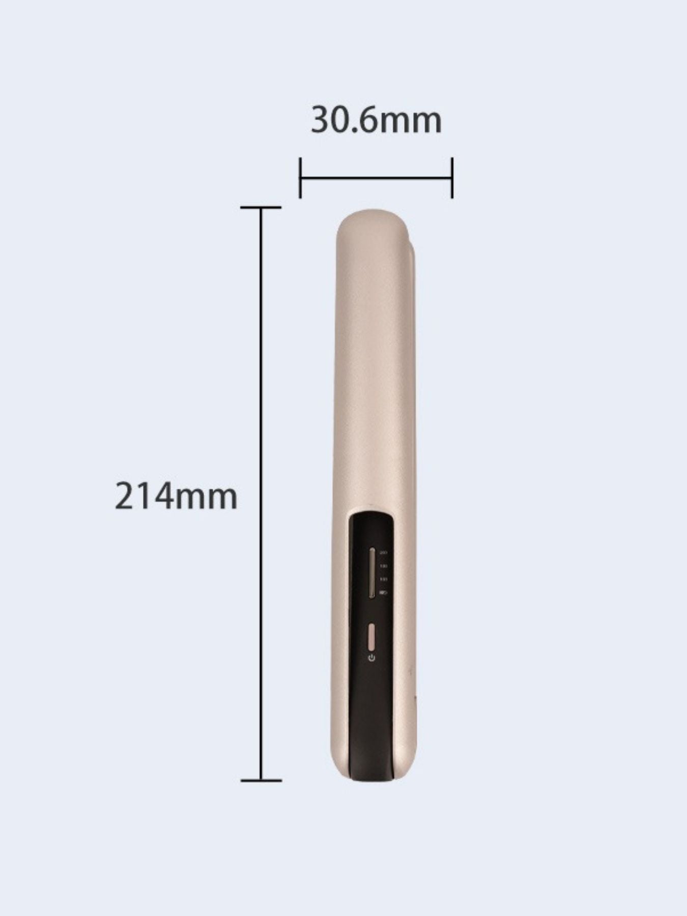 Champagne gold ceramic curling iron from Trendsi with fast heating function, featuring a sleek design for easy styling.