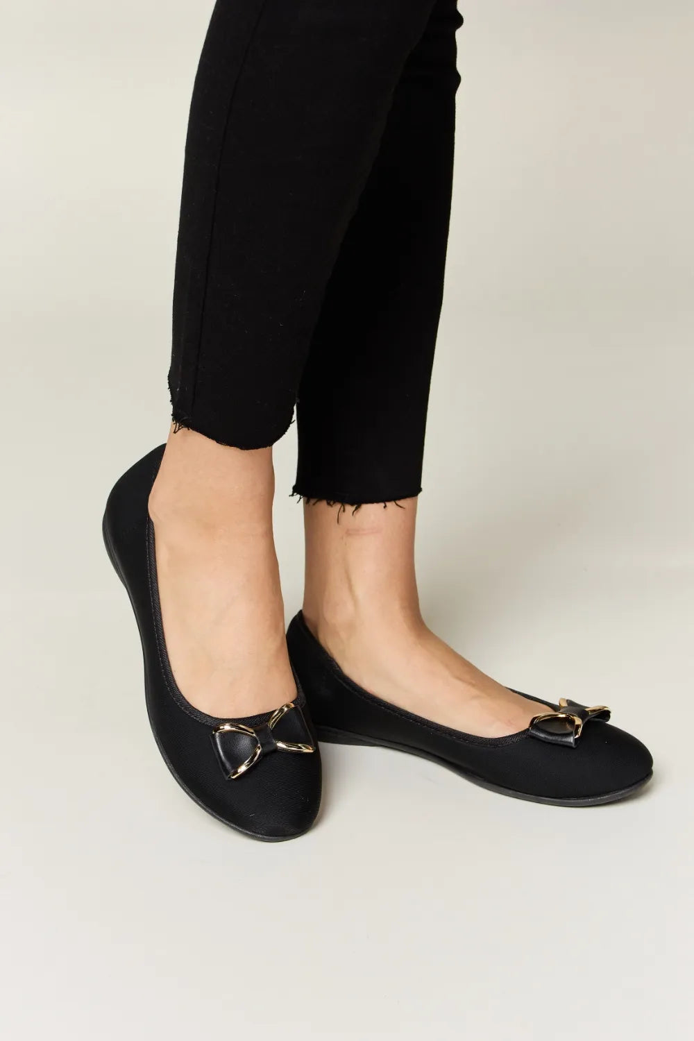Charcoal Trendsi Forever Link metal buckle flat loafers with lycra material, stylish and comfortable for everyday wear.