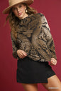 Charcoal Umgee damask print velvet burnout top with long sleeves and relaxed fit, stylish and soft for a casual look.