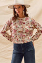 Trendsi SO ME floral print button front sweater cardigan in clay rose, featuring a cozy knit fabric and vibrant floral design.