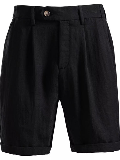 Men's pleated shorts with pockets from Trendsi, featuring a casual fit and stylish design, shown in a neutral color.
