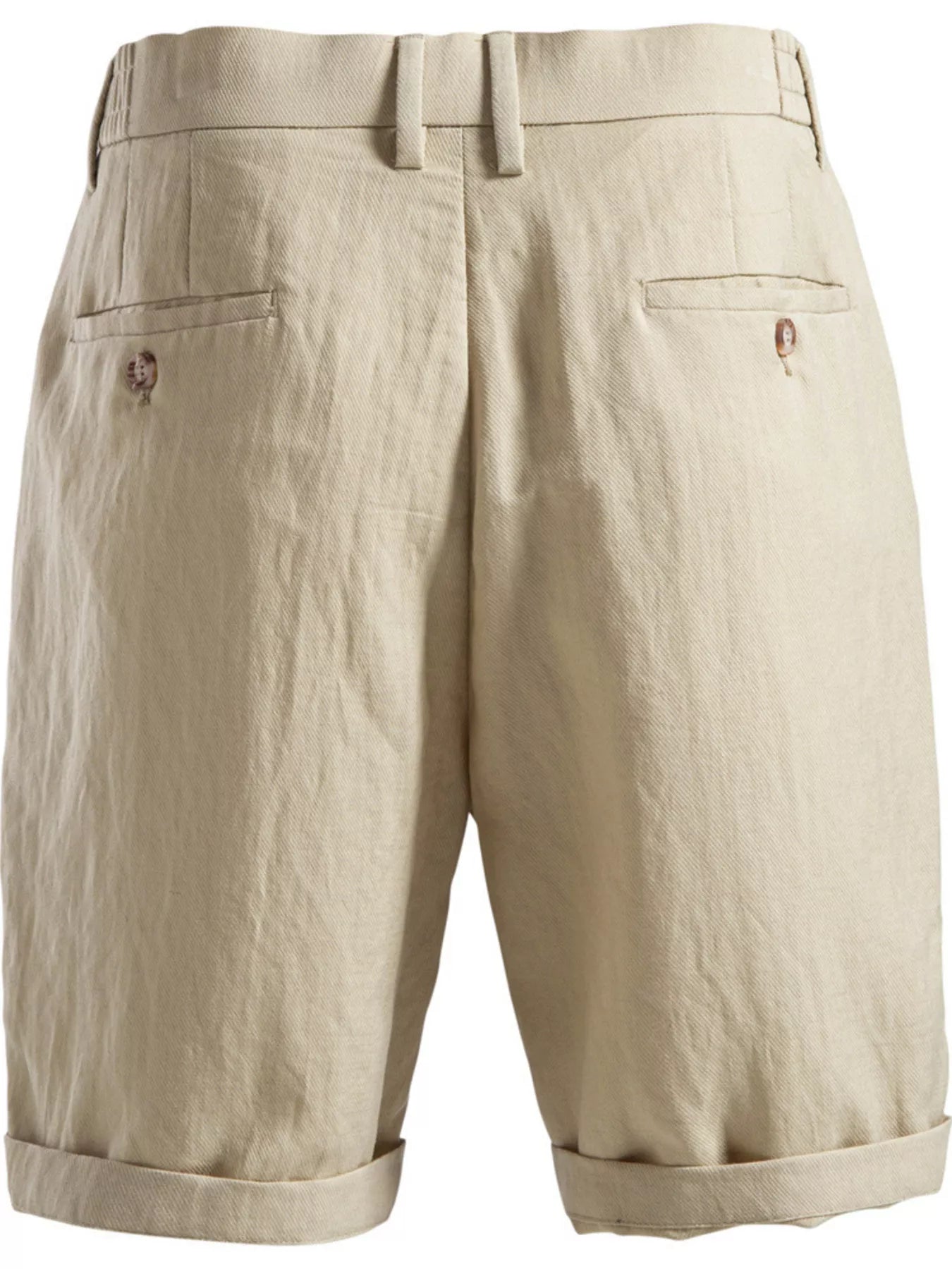Men's pleated shorts with pockets from Trendsi, featuring a casual fit and lightweight fabric in a coffee color.