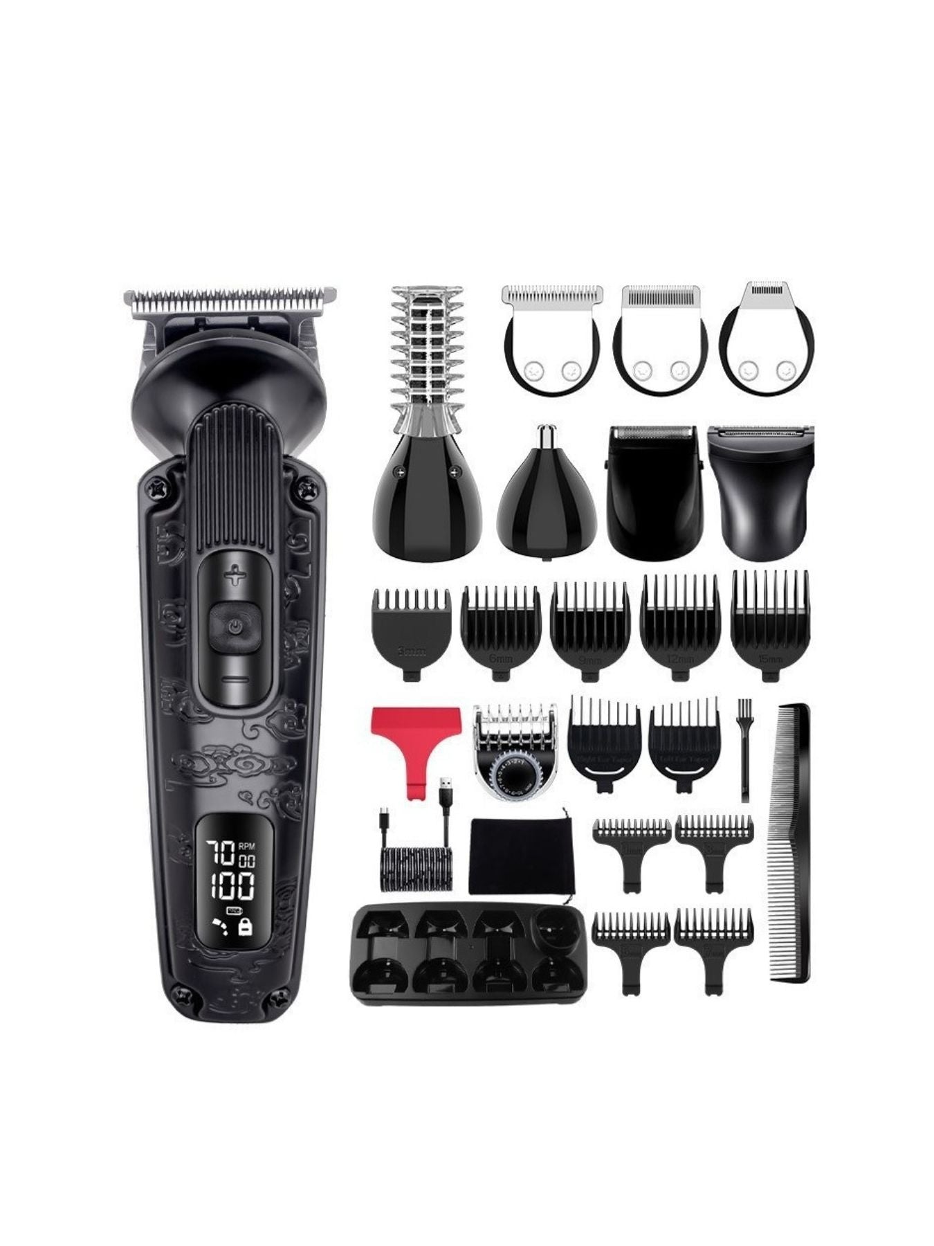Copper LED display hair clipper by Trendsi with adjustable blades and ergonomic design for precise haircutting.