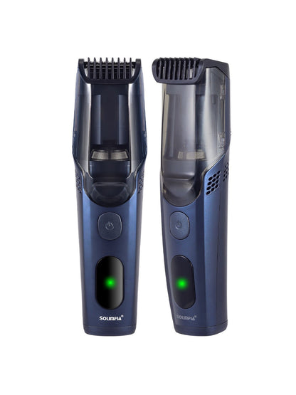 Dark blue portable cordless hair clipper by Trendsi, compact design with adjustable blades for easy grooming.
