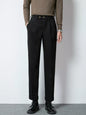 Dark gray men's pleated dress pants by Trendsi, showing the front view with a classic fit and tailored design.