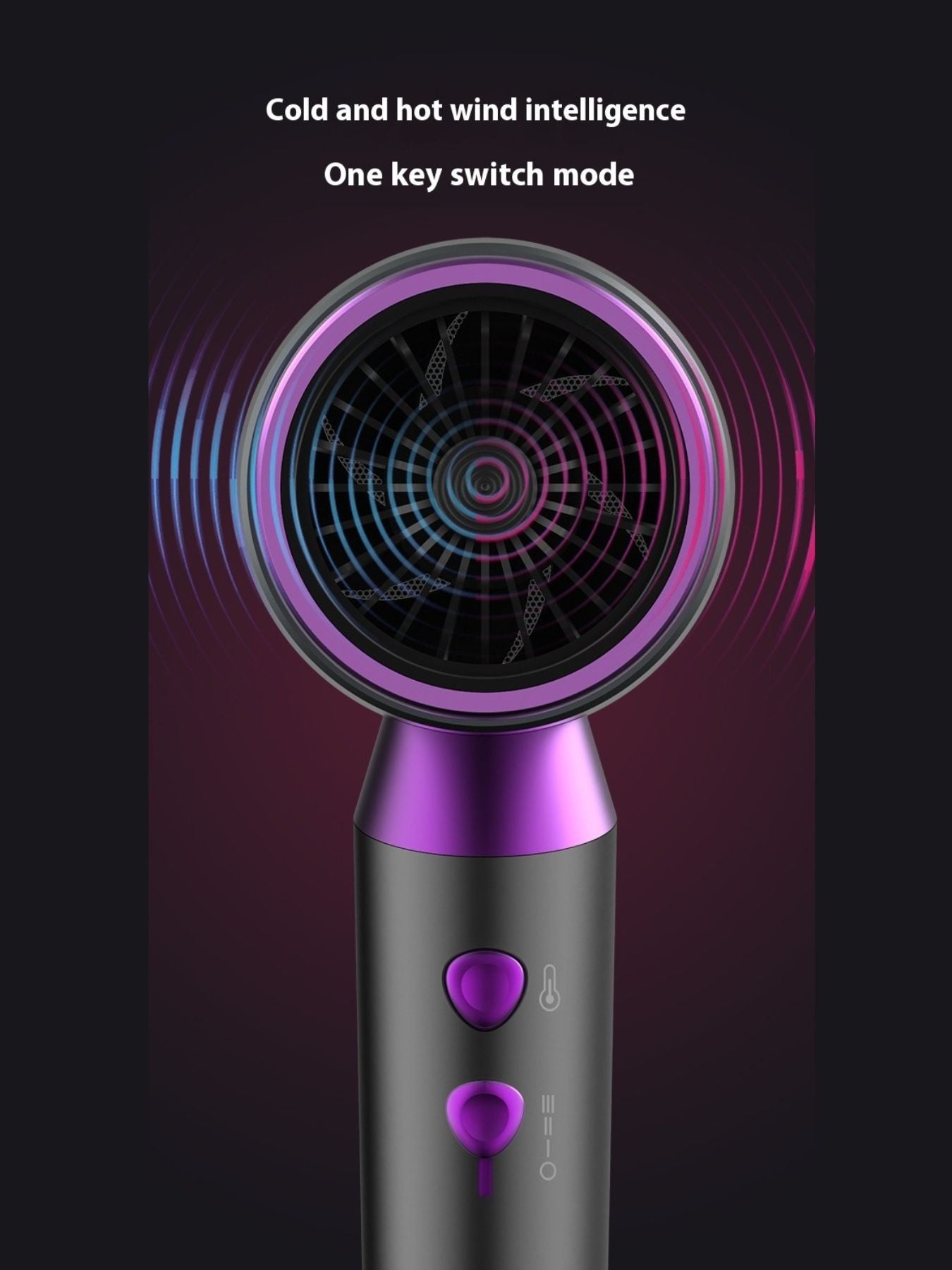 Dark gray Trendsi constant temperature hair dryer with European plug, showcasing its sleek design and ergonomic handle.