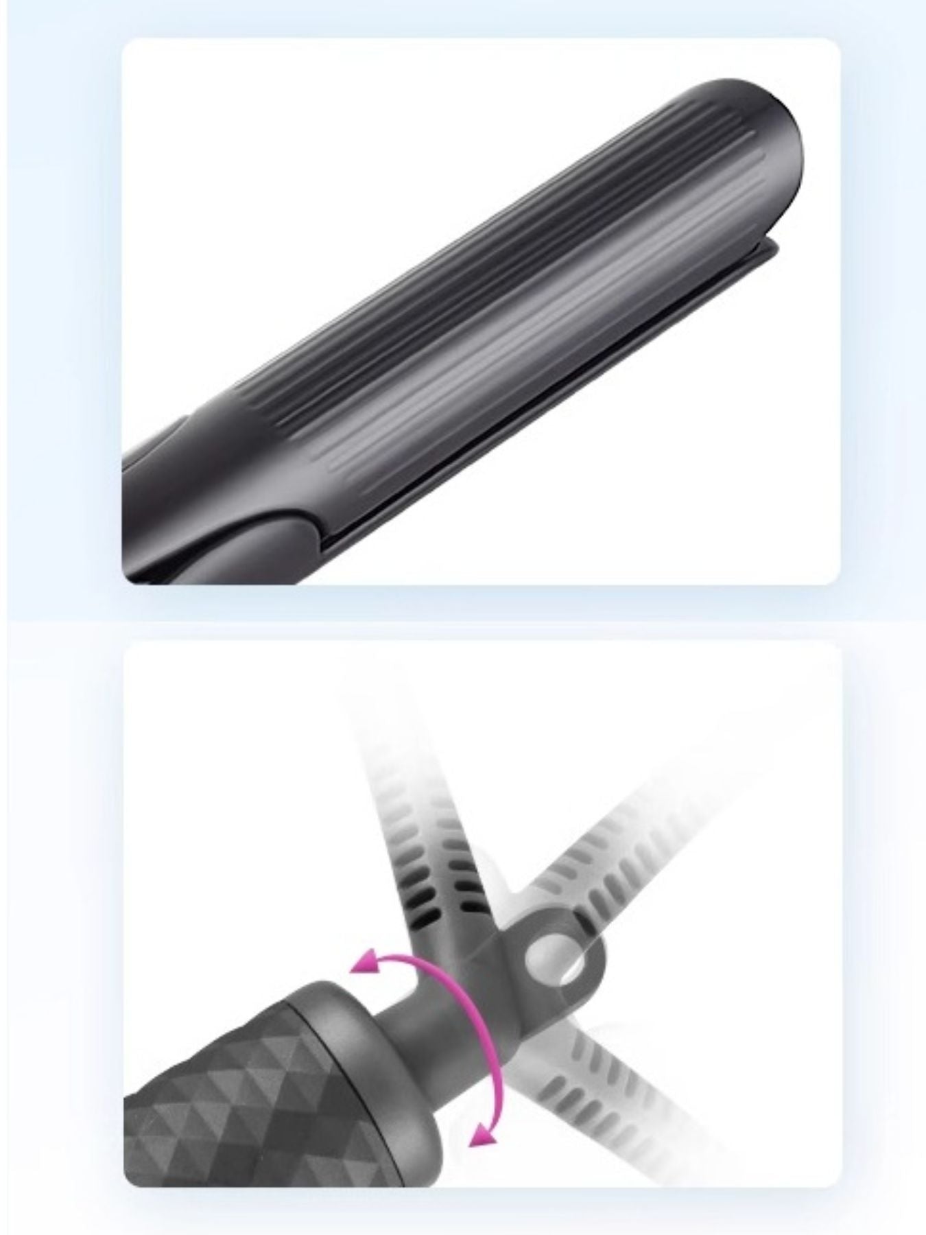 Dark gray Trendsi fast heating curling iron with European plug, showcasing a sleek design for effortless hairstyling.