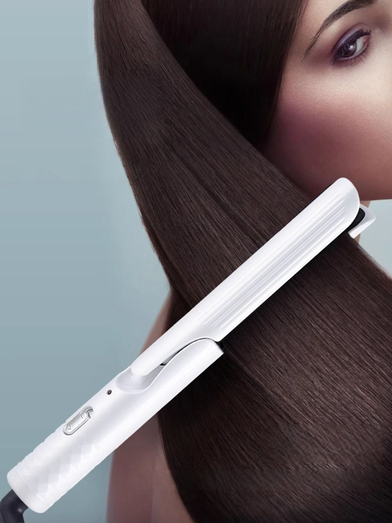 Dark gray Trendsi fast heating curling iron with European plug, showing the heated barrel and ergonomic handle.
