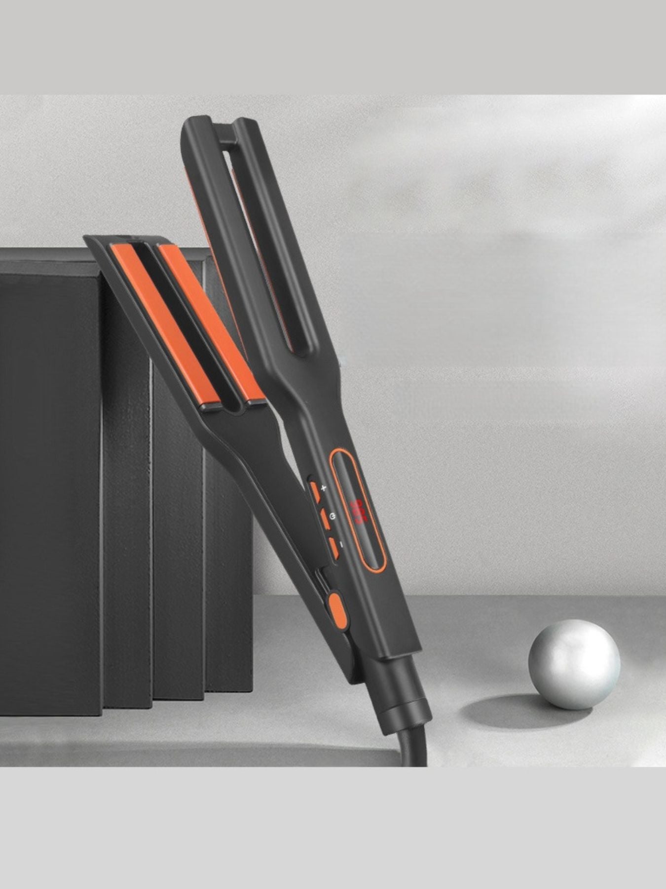 Dark gray Trendsi fast heating hair straightener with European plug, sleek design for quick styling.