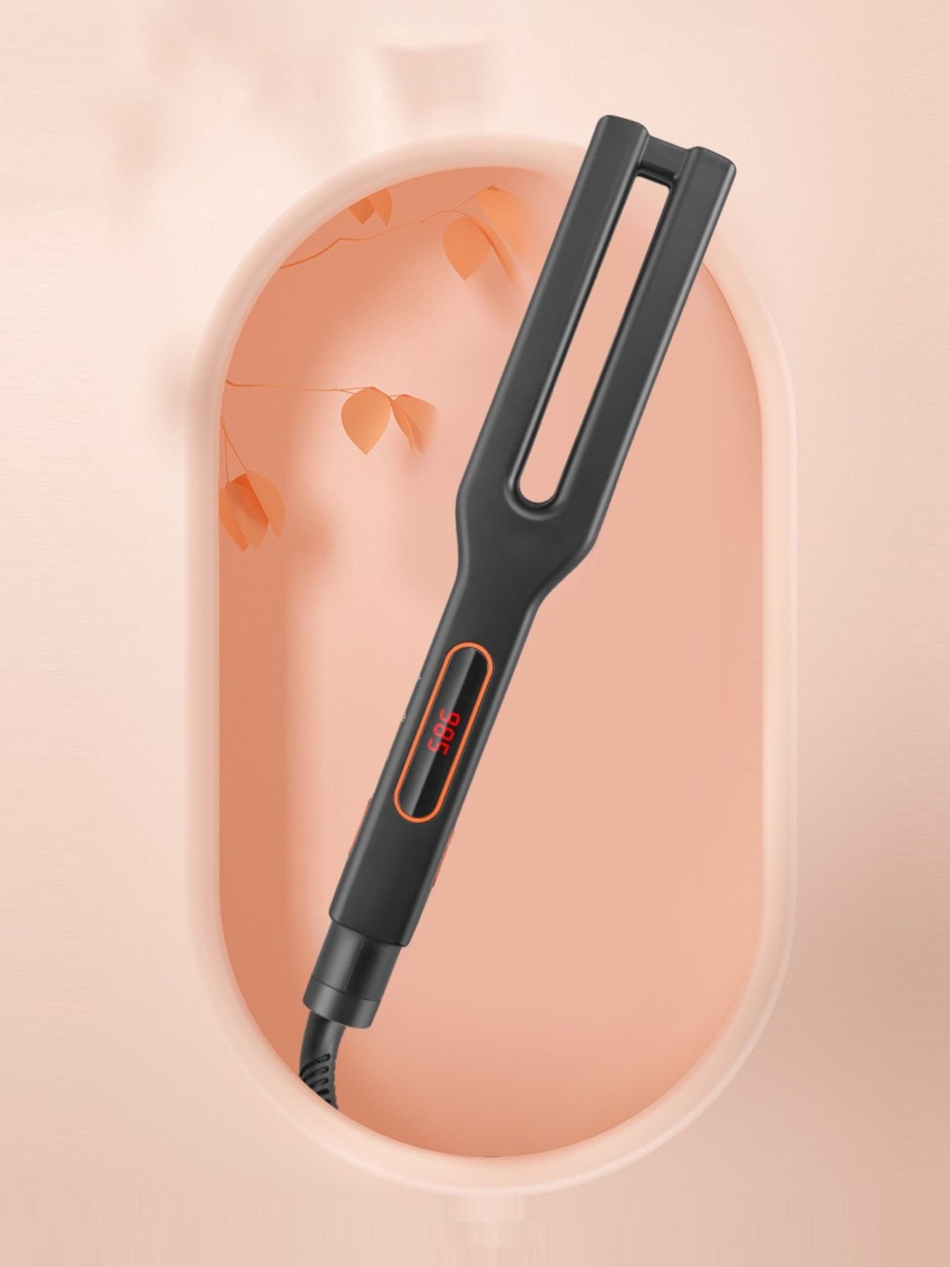 Dark gray Trendsi fast heating hair straightener with European plug, sleek design and ceramic plates for smooth styling.