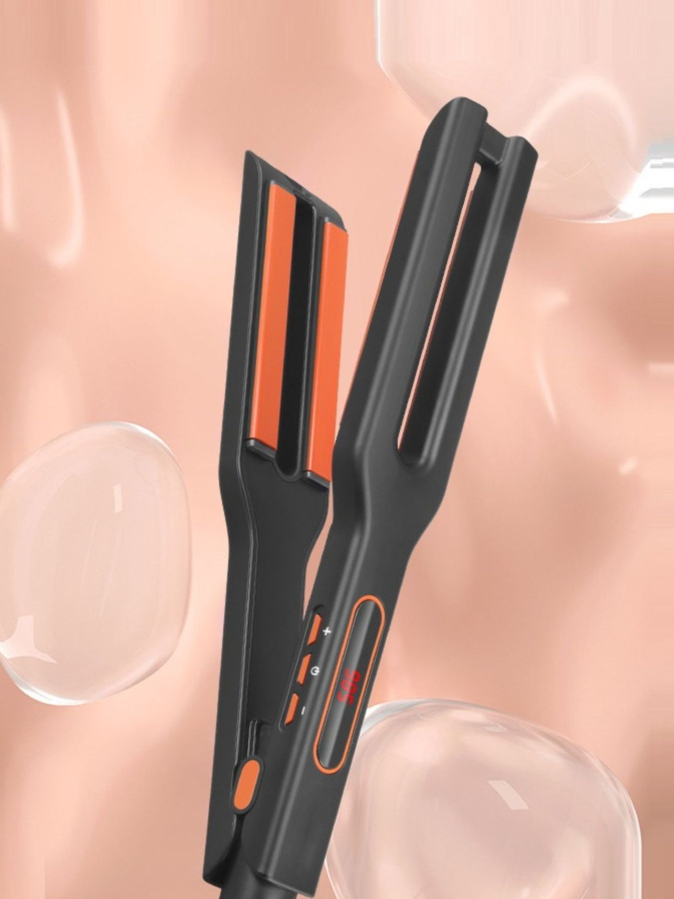 Dark gray Trendsi fast heating hair straightener with European plug, sleek design for quick styling.
